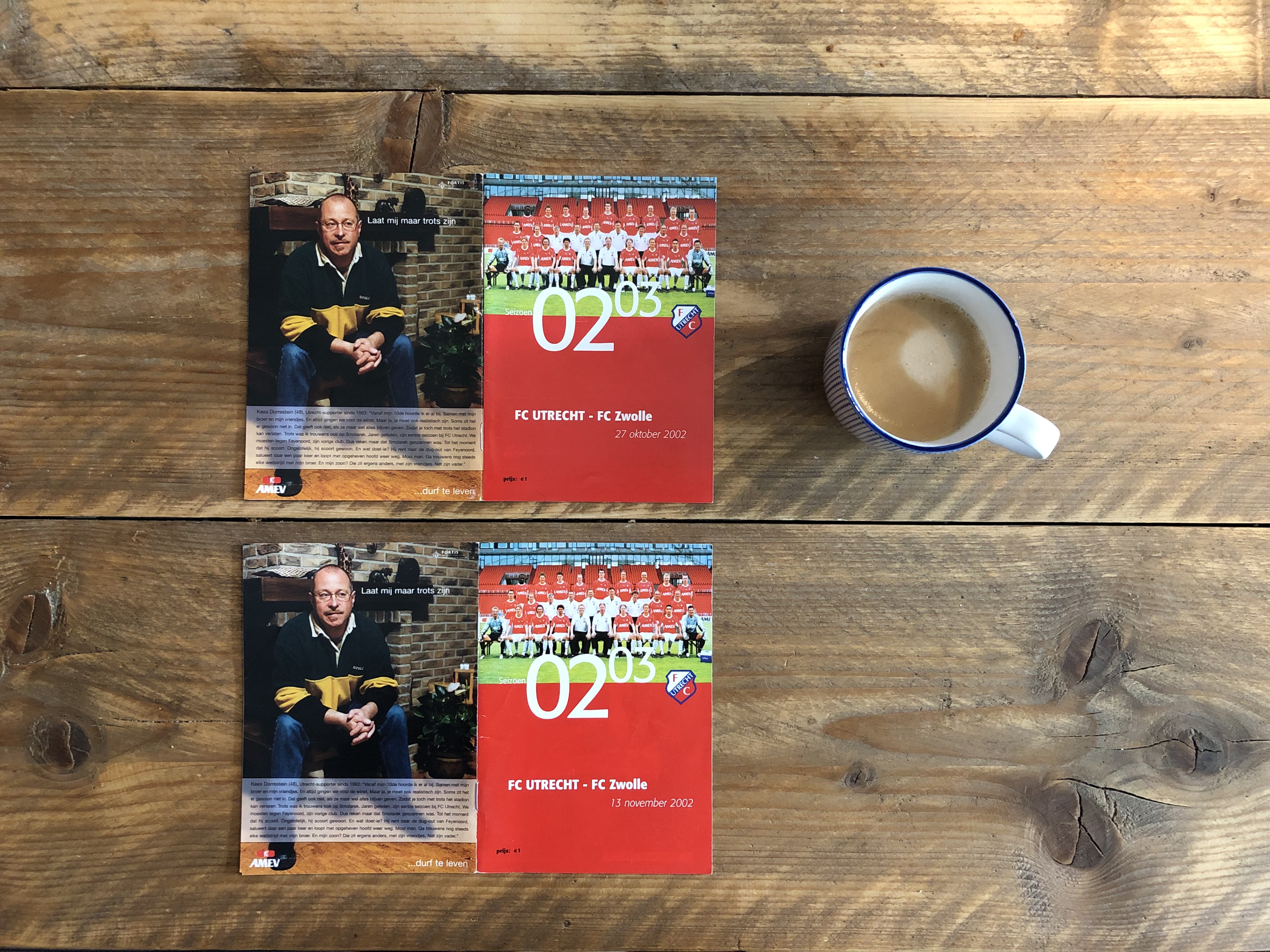 Eén wedstrijd, twee programmaboekjes