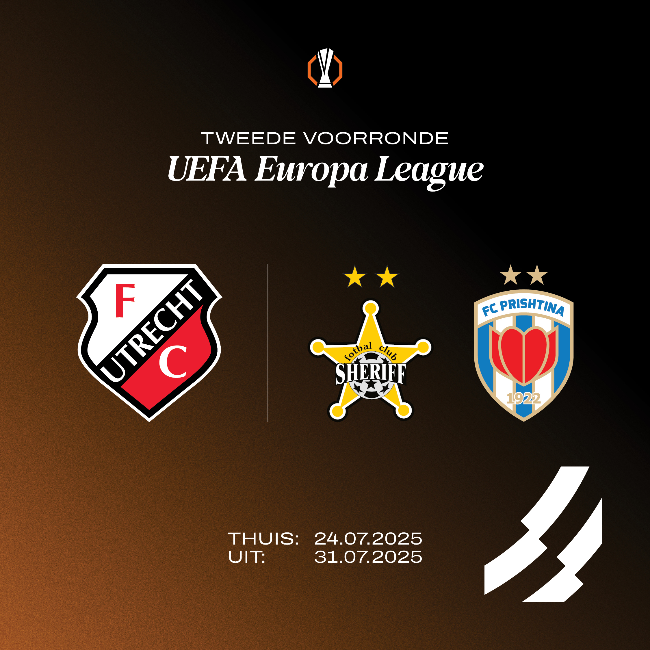 FC Utrecht treft winnaar van FC Sheriff – FC Prishtina in tweede voorronde UEFA Europa League